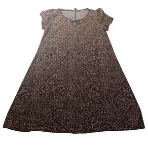 Espresso Cheetah Animal Print Womens Small‎ S A-Line Short Sleeve Casual Dress